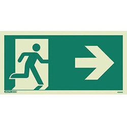 Photoluminescent Safety Way Guidance Sign Arrow Right HxW 100x200mm , HuntOffice.ie on Productcaster.