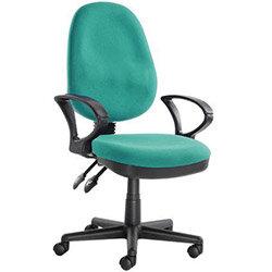 Twin Lever Task Operator Office Chair With Arms Aqua , HuntOffice.ie on Productcaster.