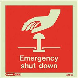 Photoluminescent Emergency Shut Down Sign , HuntOffice.ie on Productcaster.