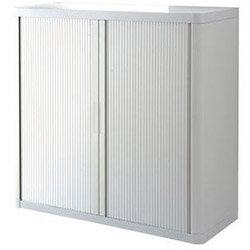 Economy Tambour Cupboard 1040mm High White , HuntOffice.ie on Productcaster.