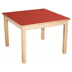 Square Primary School Table Beech Red 80x80cm 76cm High TC37602 on Productcaster.