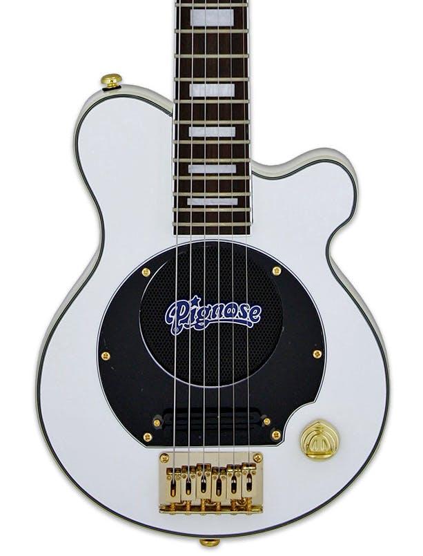 Pignose PGG-259 Electric Guitar with Built-in Amplifier in White on Productcaster.