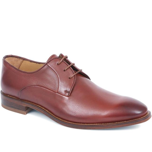 Jones Made In Portugal - Men's Crewe Leather Derby Shoes - Cognac - Size 10 on Productcaster.