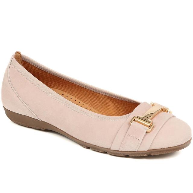 Gabor - Women's Leather Ballet Pumps - Nude - Size 7 on Productcaster.