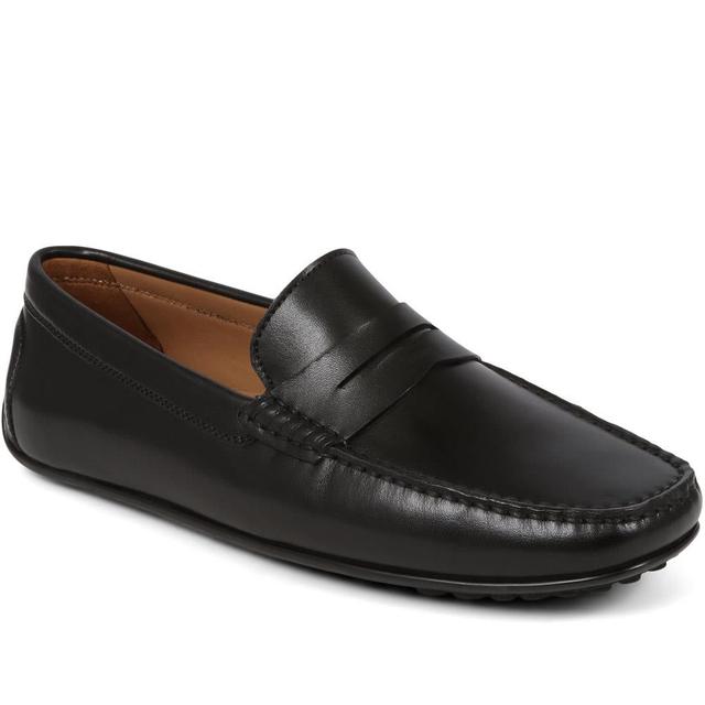 Jones Bootmaker - Men's Paterson Leather Moccasins - Black - Size 8 on Productcaster.