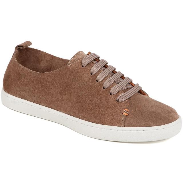 Jones Bootmaker - Women's Midwood Leather Trainers - Taupe - Size 4 on Productcaster.