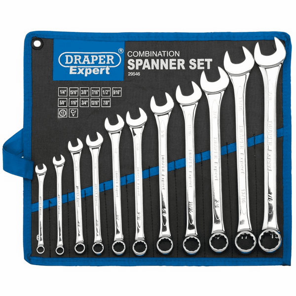 DRAPER 29546 - Draper Expert HI-TORQ Imperial Combination Spanner Set (11 Piece) on Productcaster.