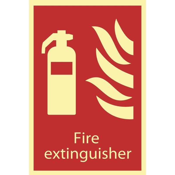 DRAPER 72598 - Glow In The Dark 'Fire Extinguisher' Fire Equipment Sign on Productcaster.