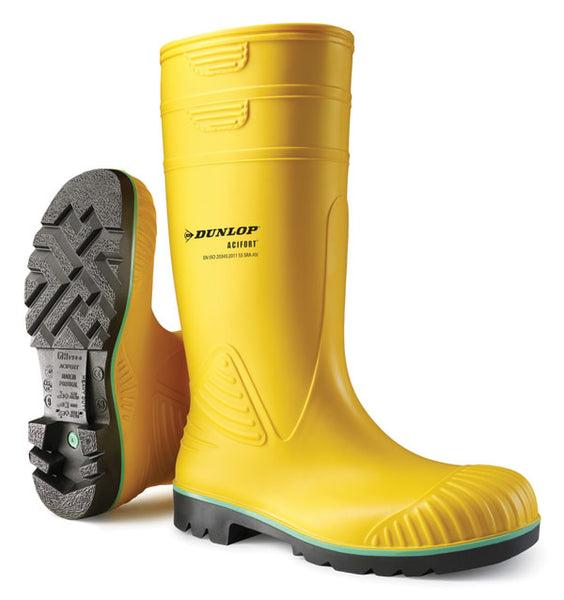 Dunlop - ACIFORT HEAVY DUTY Safety Wellington Boot YELLOW GREEN on Productcaster.