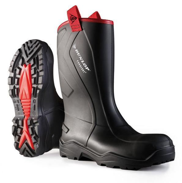 Dunlop - PUROFORT+RUGGED F/Safety Wellington Boot BLACK on Productcaster.