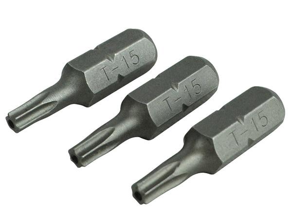 Faithfull Security S2 Grade Steel Screwdriver Bits T15S x 25mm (Pack 3) on Productcaster.