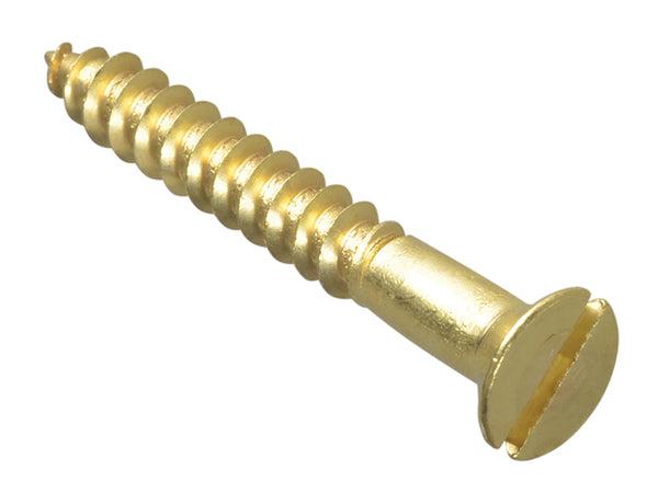 ForgeFix FPCSK11210BR Wood Screw Slotted CSK Brass 1.1/2in x 10 Forge Pack 8 on Productcaster.