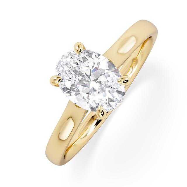 Amora Oval 1.00ct Lab Diamond Engagement Ring F/VS1 Set in 18K Gold on Productcaster.