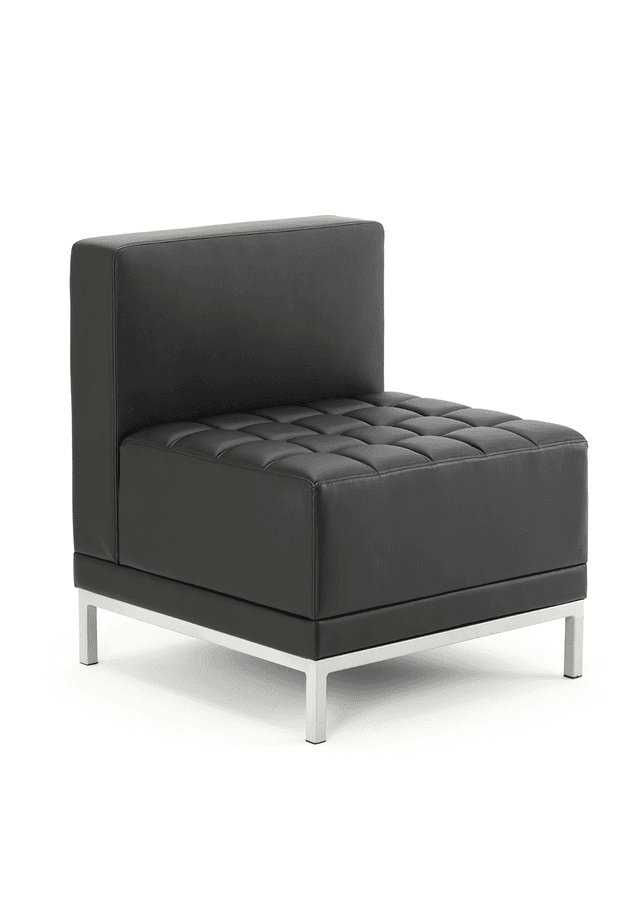 Infinity Modular Straight Back Sofa Chair Black Soft Bonded Leather on Productcaster.