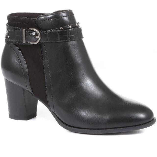 Bellissimo - Women's Heeled Ankle Boots - Black - Size 5 on Productcaster.