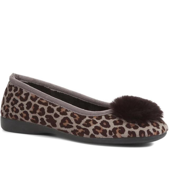 Pavers - Women's Ballerina Slippers - Grey Leopard - Size 8 on Productcaster.