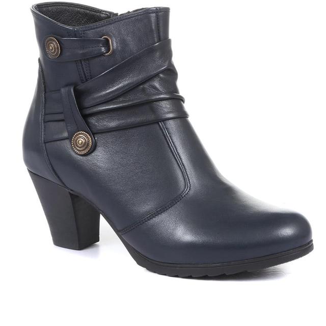 Pavers - Women's Leather Ankle Boots - Navy - Size 7 on Productcaster.