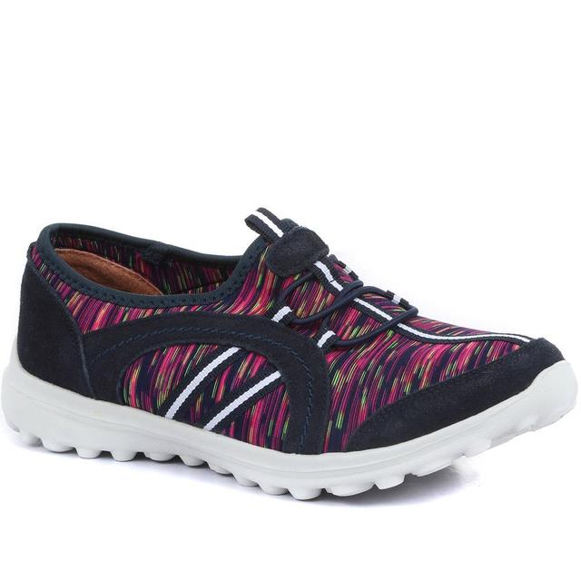 Pavers - Women's Lightweight Slip-On Trainers - Navy Multi - Size 7 on Productcaster.