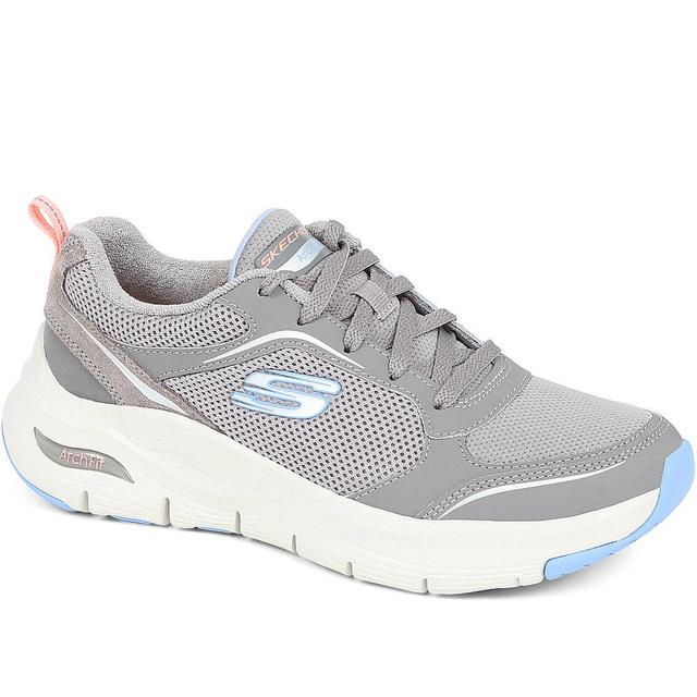 Skechers - Women's Arch Fit Gentle Stride Lace-Up Trainers - Grey - Size 6 on Productcaster.