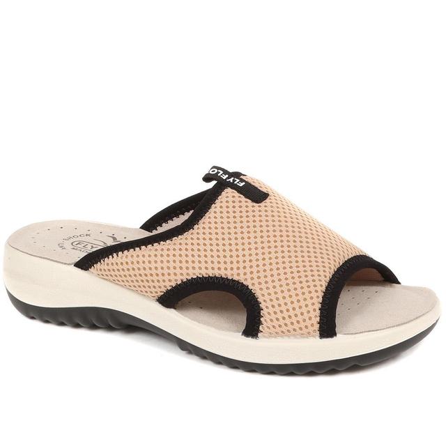 Fly Flot - Women's Wide Fit Mule Sandals - Beige - Size 6 on Productcaster.