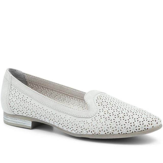 Pavers - Women's Wide Fit Embellished Loafer - Light Grey - Size 8 on Productcaster.