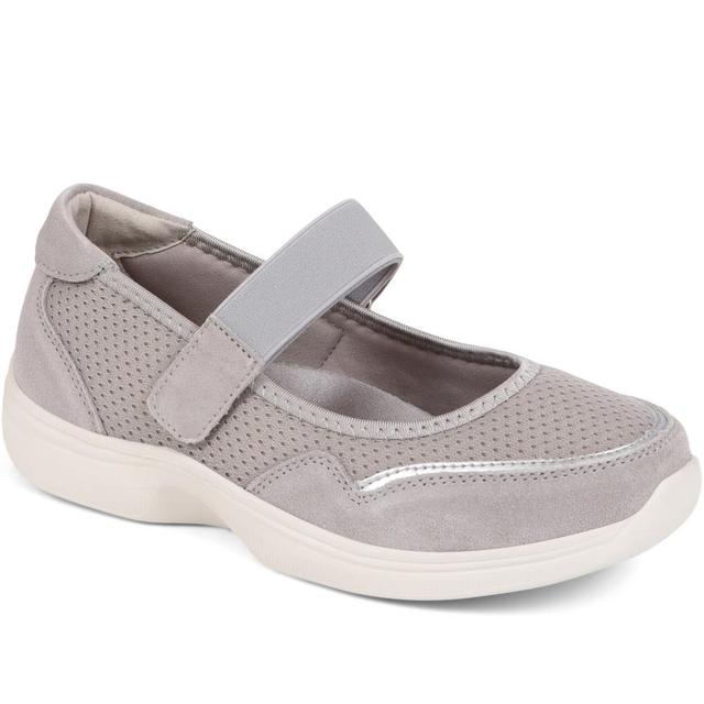 EasyFit - Women's Extra Wide Fit Mary Jane Shoes - Grey Multi - Size 5 on Productcaster.