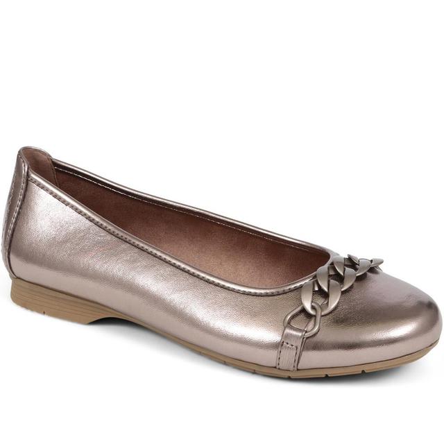 Pavers - Women's Slip-On Smart Ballet Pumps - Pewter - Size 7 on Productcaster.