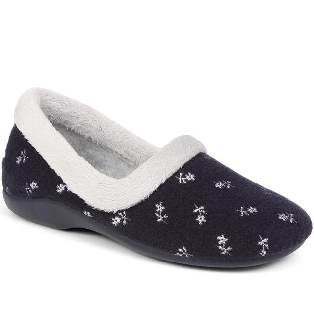 Pavers - Women's Embellished Slippers - Navy - Size 4 on Productcaster.