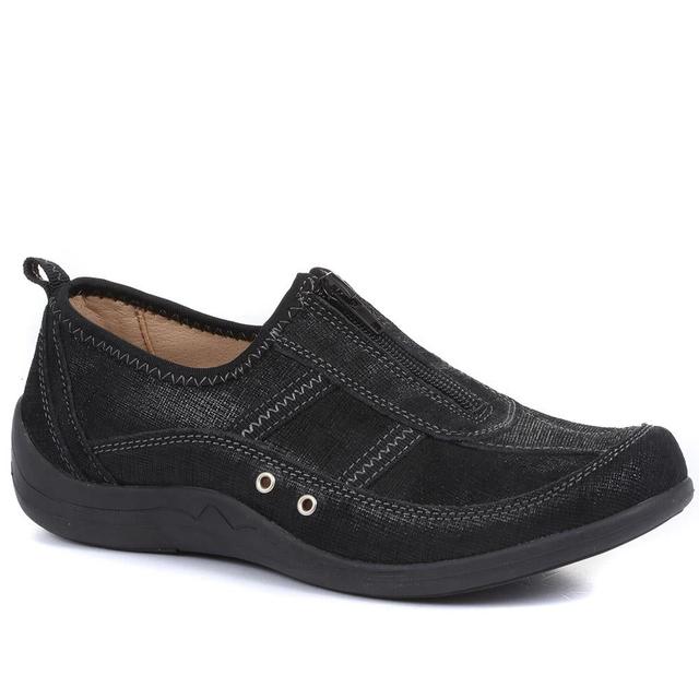 Pavers - Women's Zip Fastening Trainers - Black - Size 5 on Productcaster.