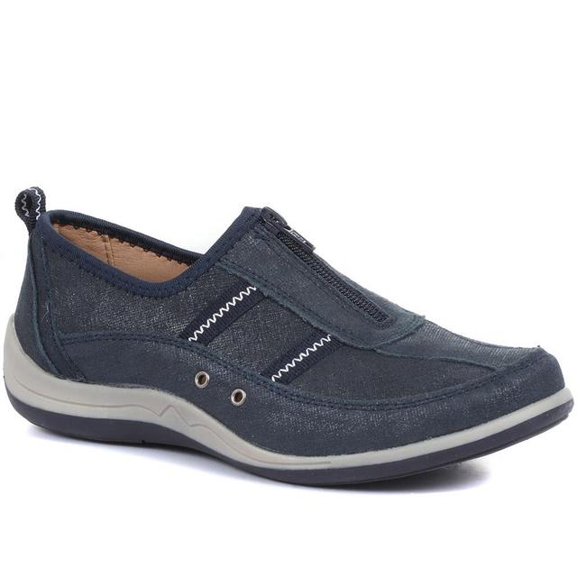 Pavers - Women's Zip Fastening Trainers - Navy - Size 5 on Productcaster.