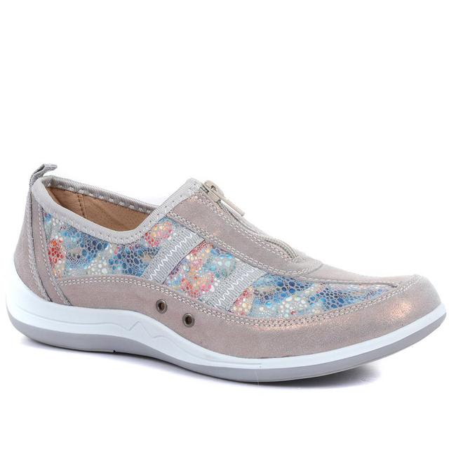 Pavers - Women's Zip Fastening Trainers - Grey Multi - Size 3 on Productcaster.