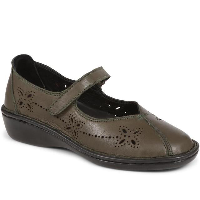 Pavers - Women's Smart Leather Shoes - Khaki - Size 7 on Productcaster.