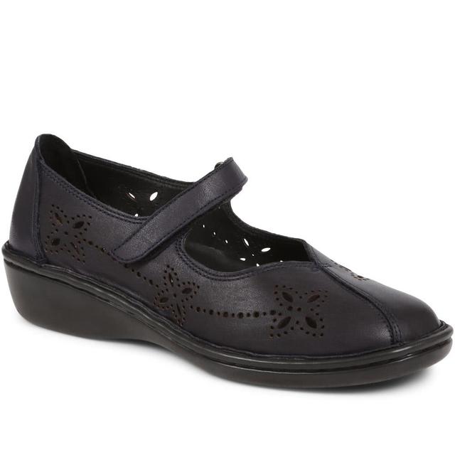 Pavers - Women's Smart Leather Shoes - Navy - Size 6 on Productcaster.