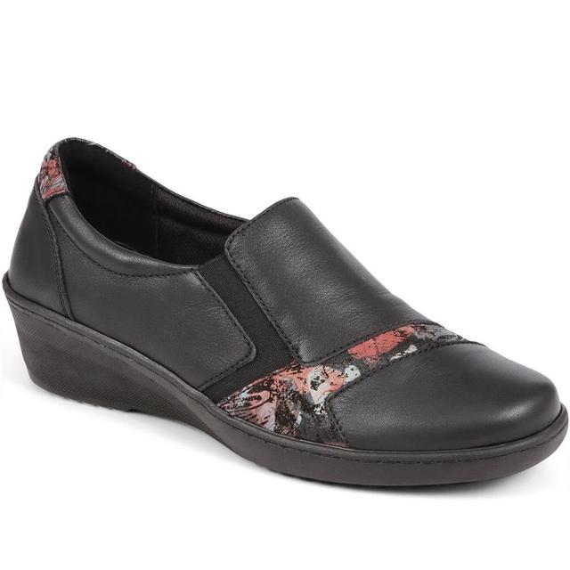 Pavers - Women's Leather Slip On Shoes - Black Multi - Size 5 on Productcaster.