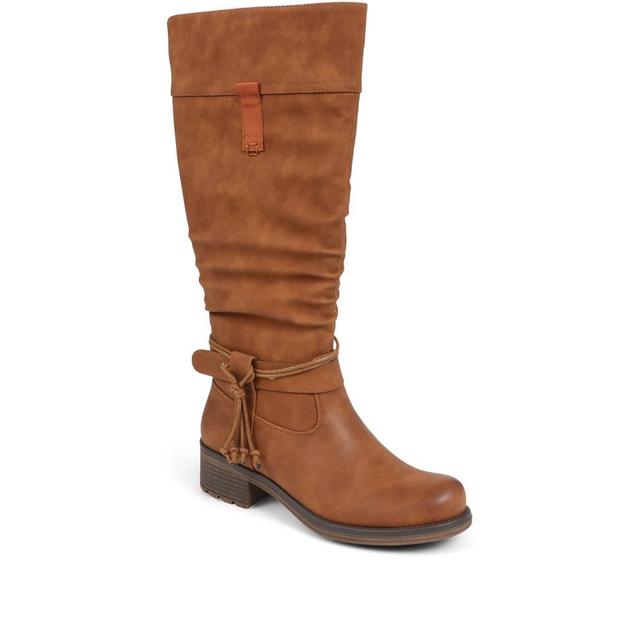 Pavers - Women's Casual Knee High Boots - Camel - Size 4 on Productcaster.