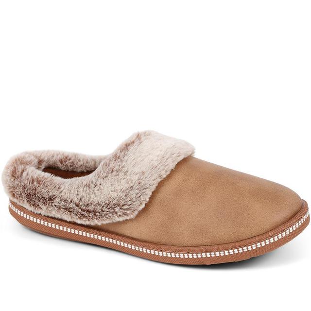 Skechers - Women's Faux Fur Lined Slippers - Chesnut - Size 3 on Productcaster.