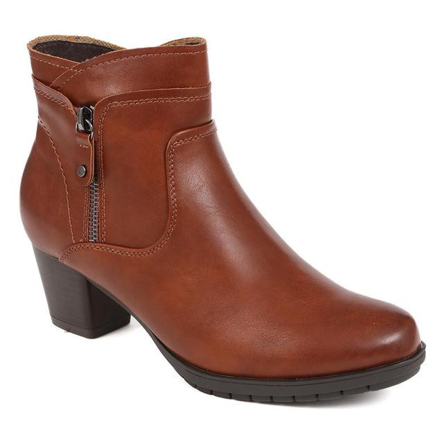 Pavers - Women's Block Heel Ankle Boots - Tan - Size 5 on Productcaster.