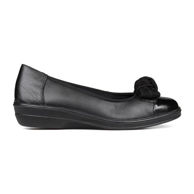 Padders - Women's Padders 'Orient' Extra Wide Leather Ballet Pumps - Black Combi - Size 4.5 on Productcaster.