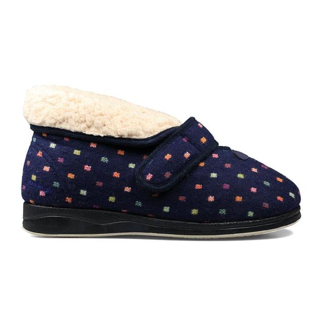 Padders - Women's Padders 'Bess' Super Wide 4E / 6E Memory Foam Bo - Navy Woven Spot - Size 6 on Productcaster.