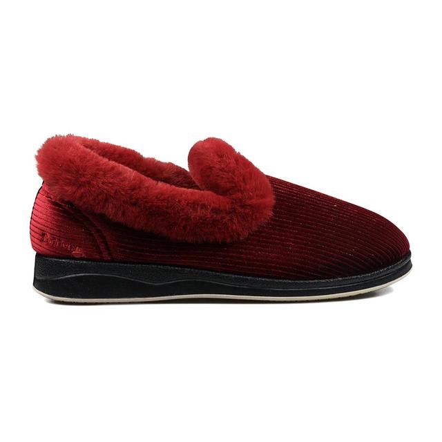 Padders - Women's Padders 'Repose' Extra Wide EE Fitting Slippers - Winter Red Sparkle Cord - Size 4 on Productcaster.