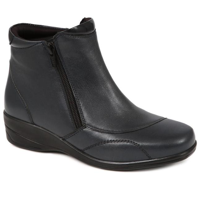 Pavers - Women's Wide Fit Leather Boots - Navy - Size 4 on Productcaster.