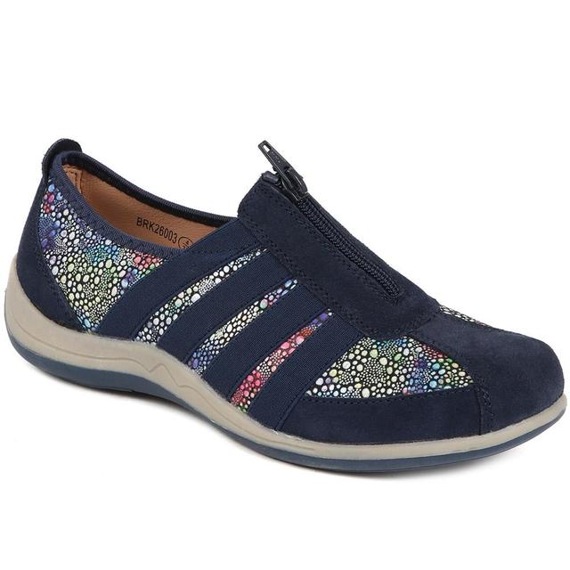 Pavers - Women's Casual Zip Up Trainers - Navy Multi - Size 4 on Productcaster.