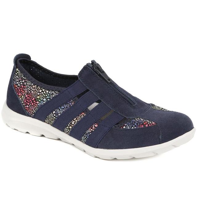 Pavers - Women's Wide Fit Casual Slip On Shoe - Navy Multi - Size 5 on Productcaster.