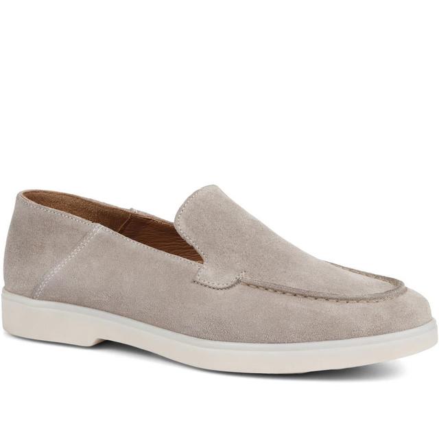 Women's Jones Bootmaker Madolina Suede Moccasins - Taupe - Size 7 on Productcaster.