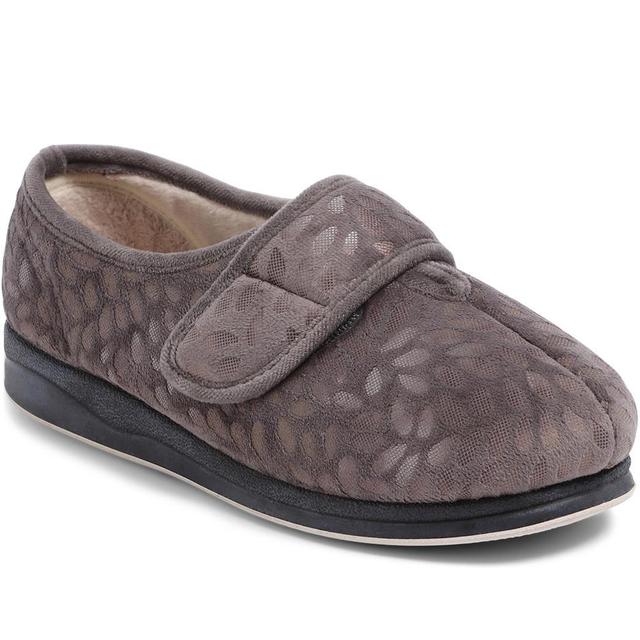 Women's EasyFit Extra Wide Fit Slippers - Grey - Size 6 on Productcaster.