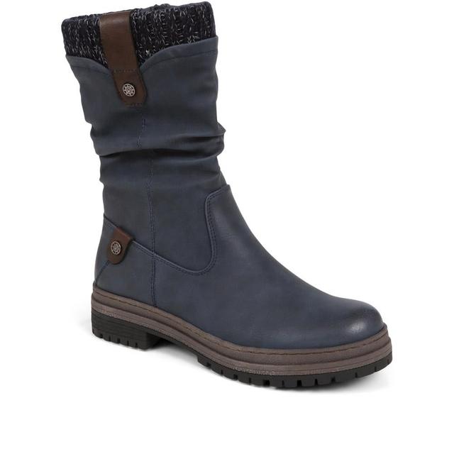 Women's Pavers Casual Mid-Calf Boots - Navy - Size 4 on Productcaster.