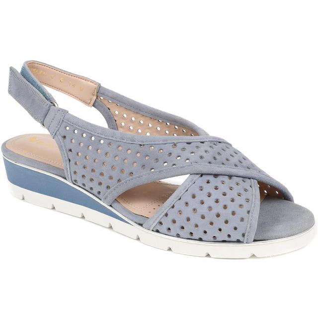 Women's Van Dal Slingback Wedges - blue - Size 4 on Productcaster.