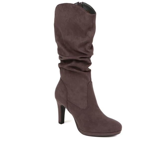 Women's Pavers Ladies' Heeled Calf Boots - Grey - Size 3 on Productcaster.