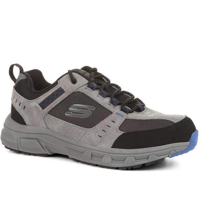 Men's Skechers Oak Canyon Extra Wide Lace-Up Trainers - Charcoal - Size 13 on Productcaster.