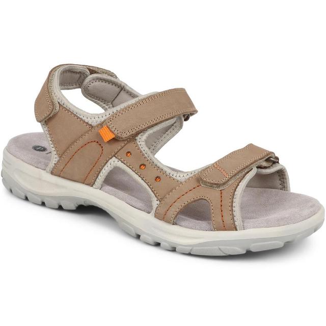 Women's Pavers Adjustable Leather Walking Sandals - Beige - Size 3 on Productcaster.